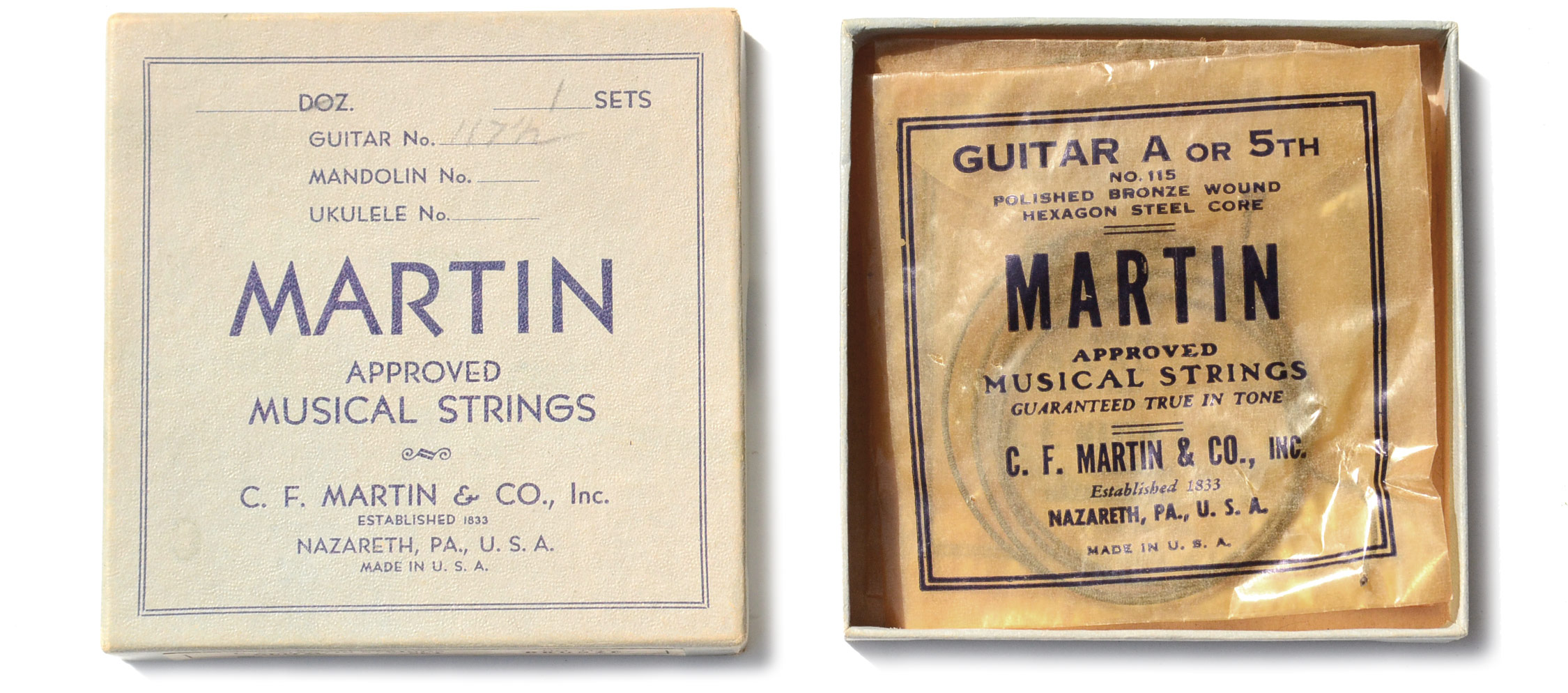 Vintage Martin Guitar String Box